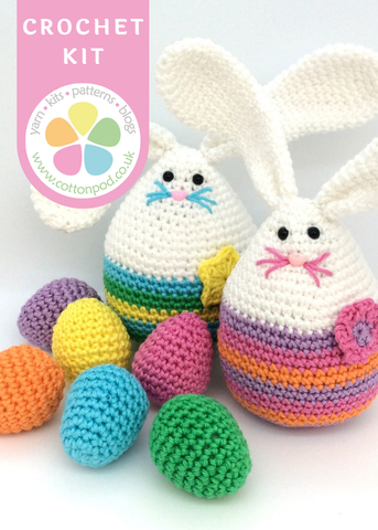 Megg Bunny and the Egg Huny Amigurumi Crochet Kit from Cotton Pod using Scheepjes Catona