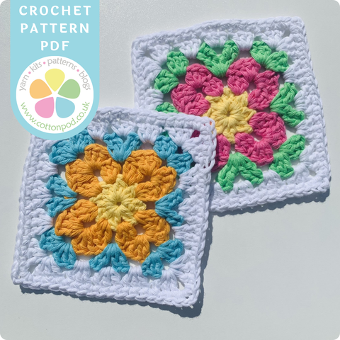 Sundrop Flower Granny Square Pattern